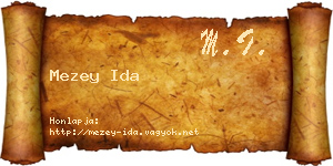 Mezey Ida névjegykártya