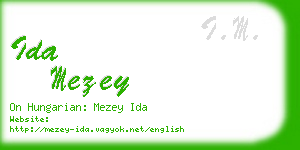 ida mezey business card